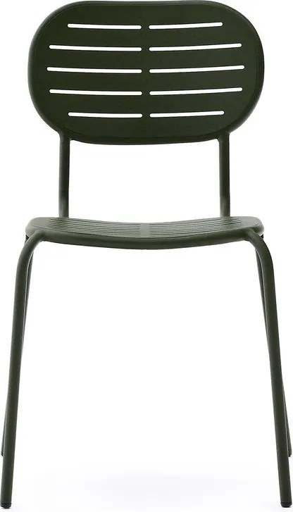 Ciemnozielone metalowe krzesło ogrodowe Brai – Kave Home