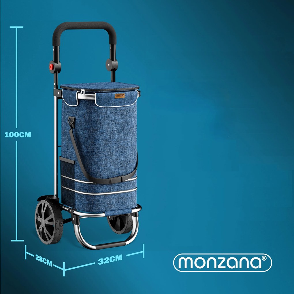 Monzana Torba na zakupy na kółkach EASY, 50l, niebieska
