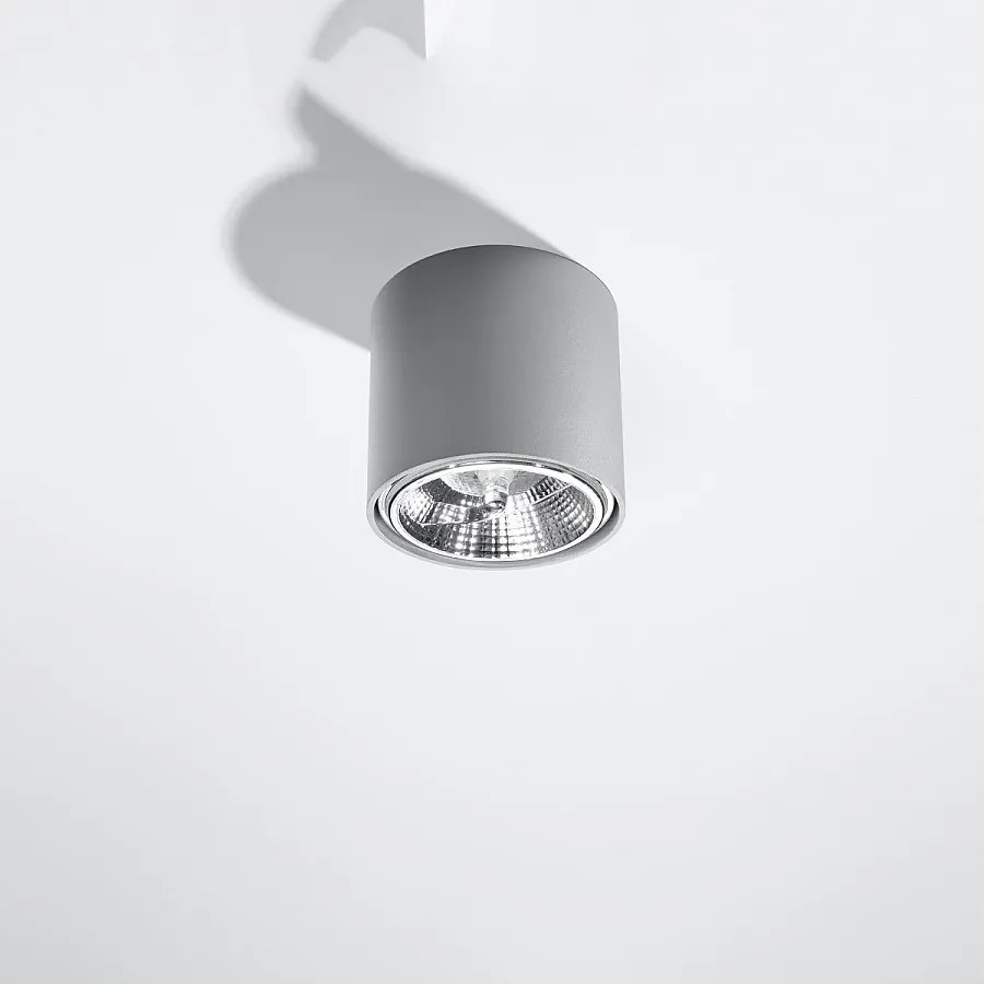 Plafony nowoczesny Qioli, aluminium - 1 źródło światła 4000K - L.12 x H.11 cm - szary