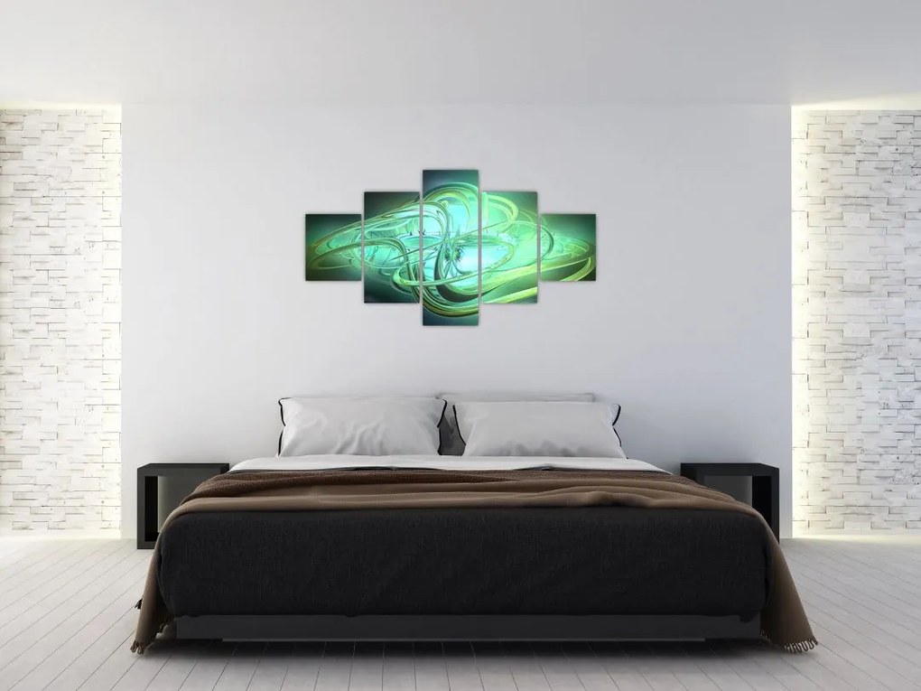 Obraz zielonej abstrakcji (125x70 cm)