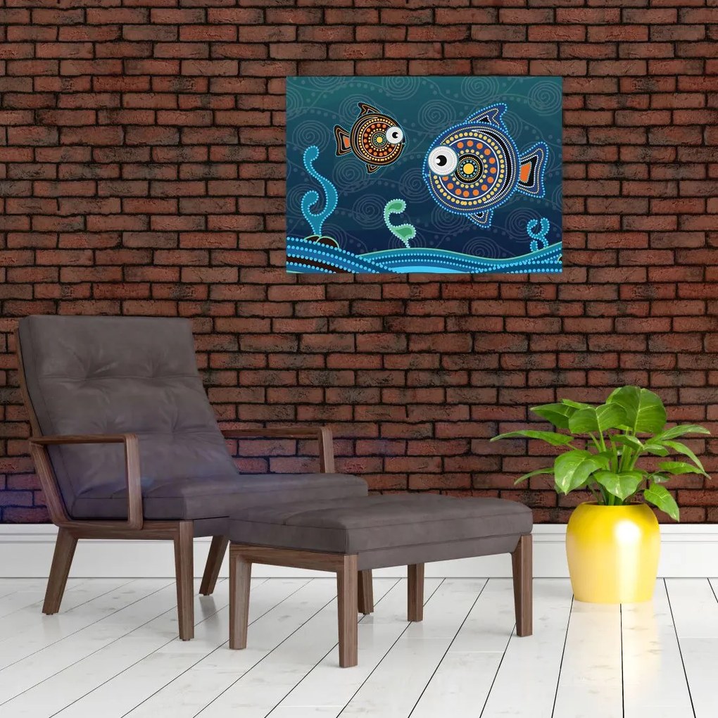 Obraz na szkle - Malowane ryby (70x50 cm)