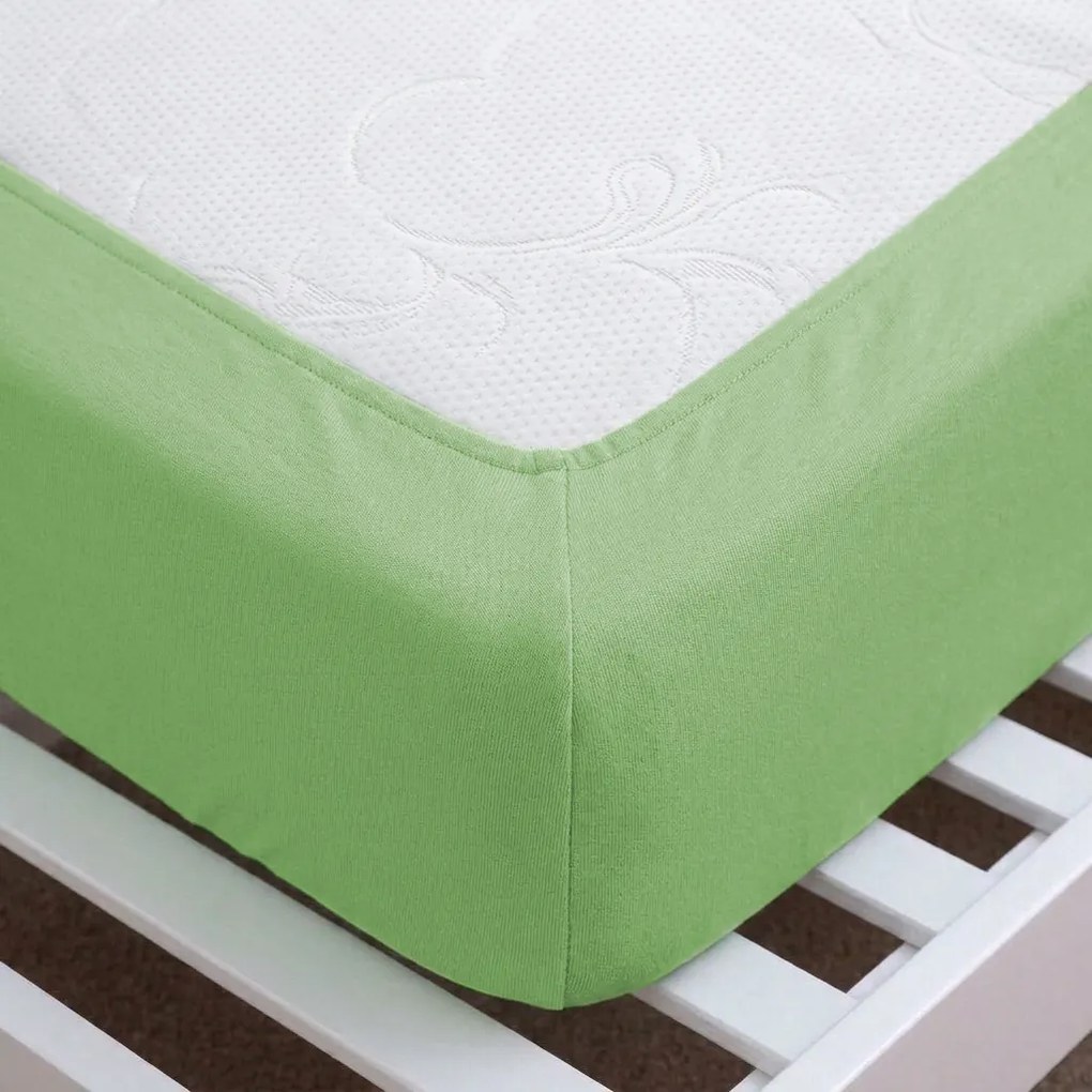 4Home prześcieradło jersey MAKO zielony, 90–100 x 200 cm, 90–100 x 200 cm