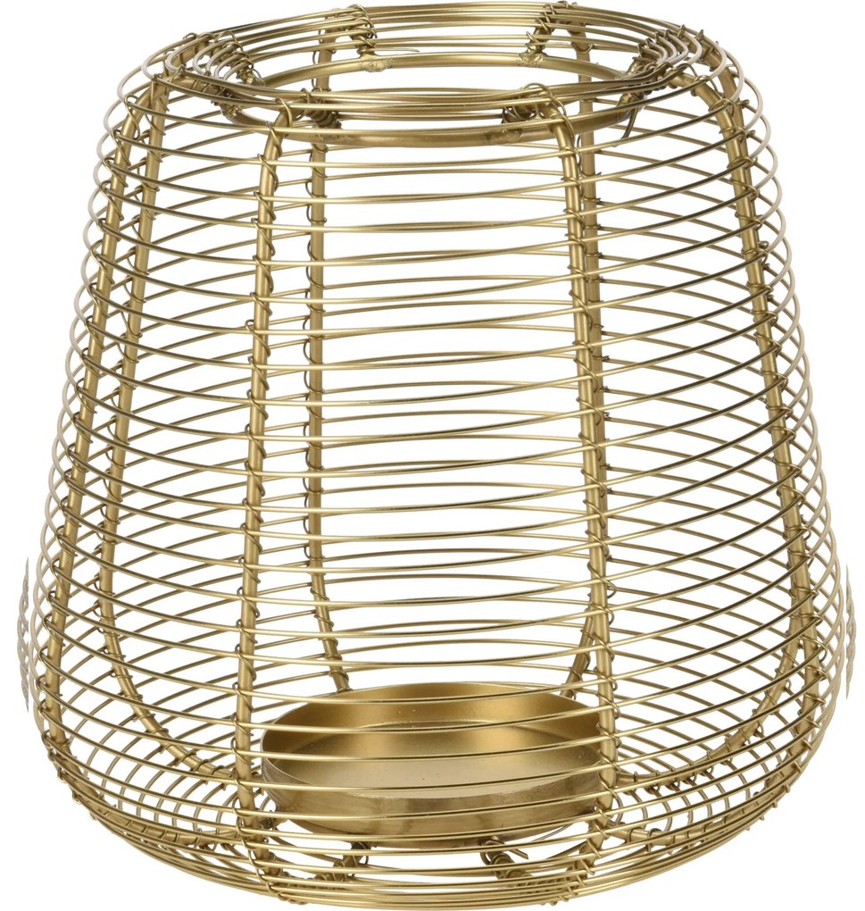 Złoty lampion na świeczkę, metal