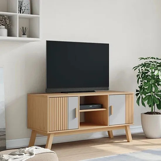 Szafka RTV na nóżkach brązowy + szary T1-B76