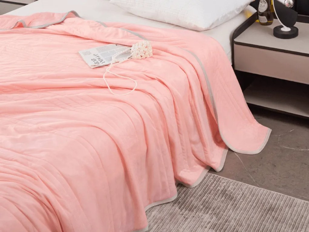 Chłodząca letnia kołdra CELIA, łososiowa Rozmiar: 140 x 200 cm