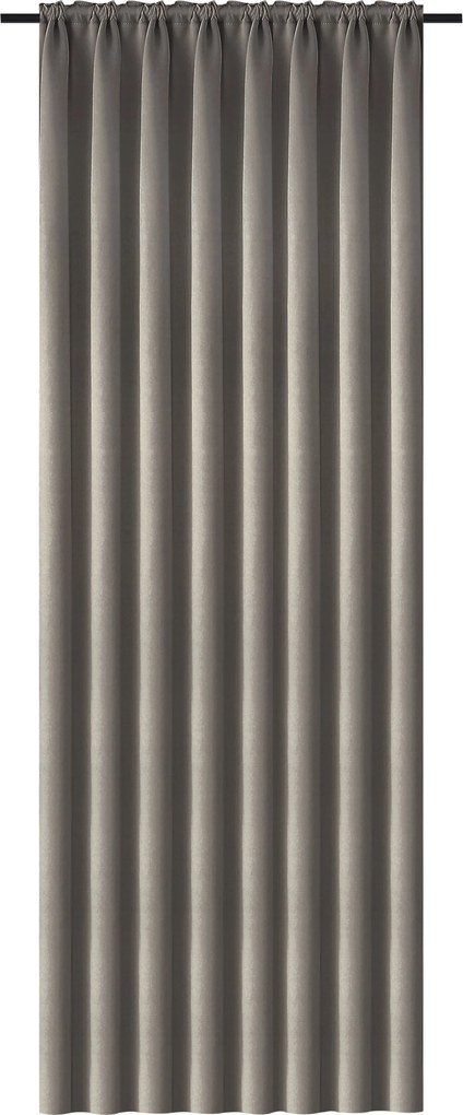 Zasłona OXFORD 140x270 cm, szarobrązowa Zawieszanie: Taśma z wiązaniami