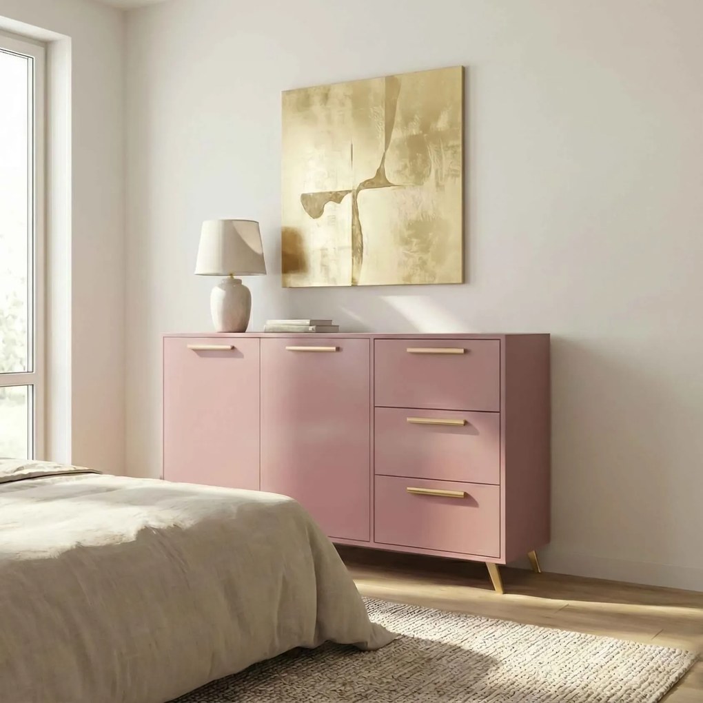 Komoda ELISE 140 cm do Salonu Sypialni Fioletowy