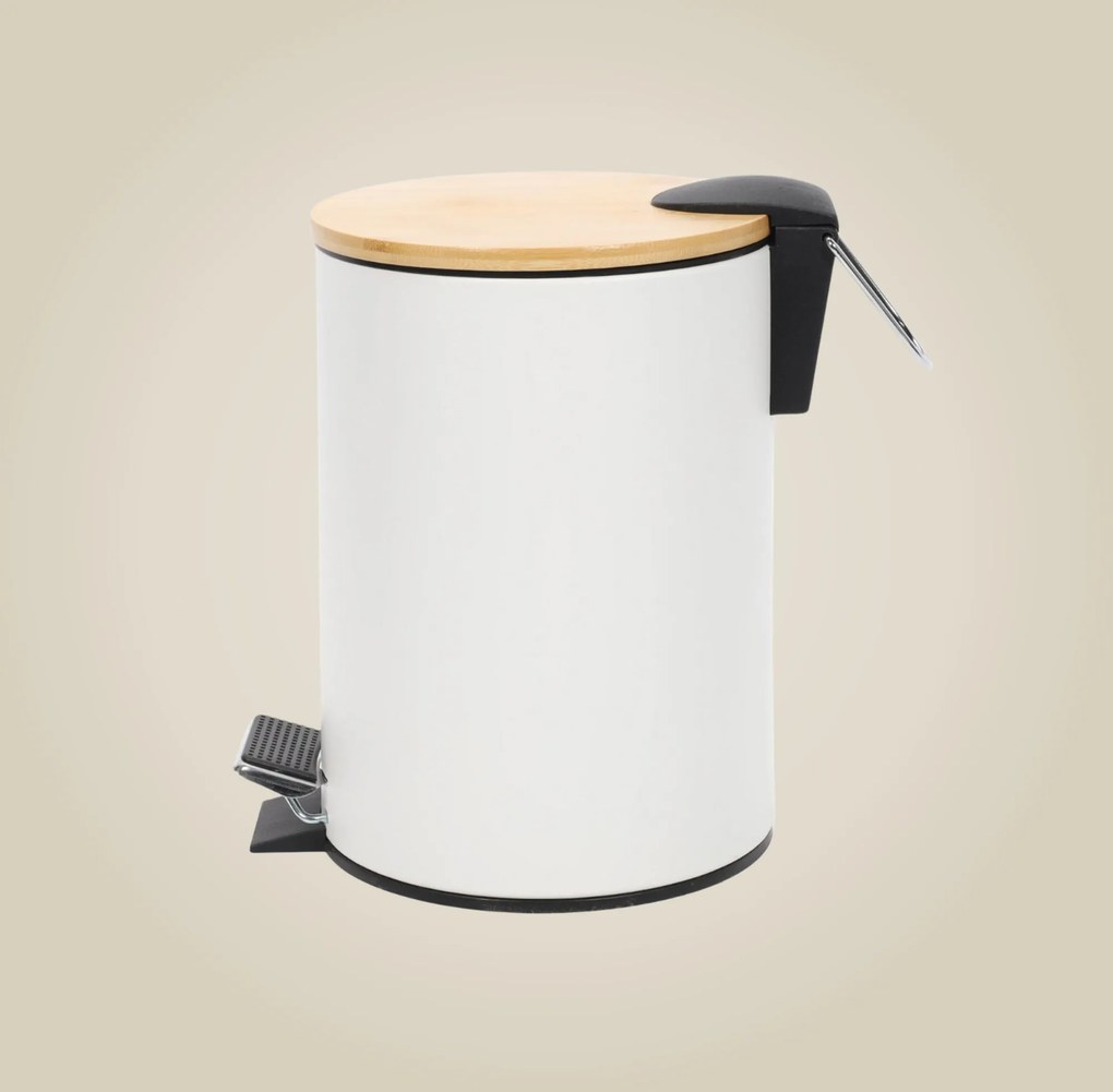 Kosz łazienkowy z bambusem ZETRU, 3 l