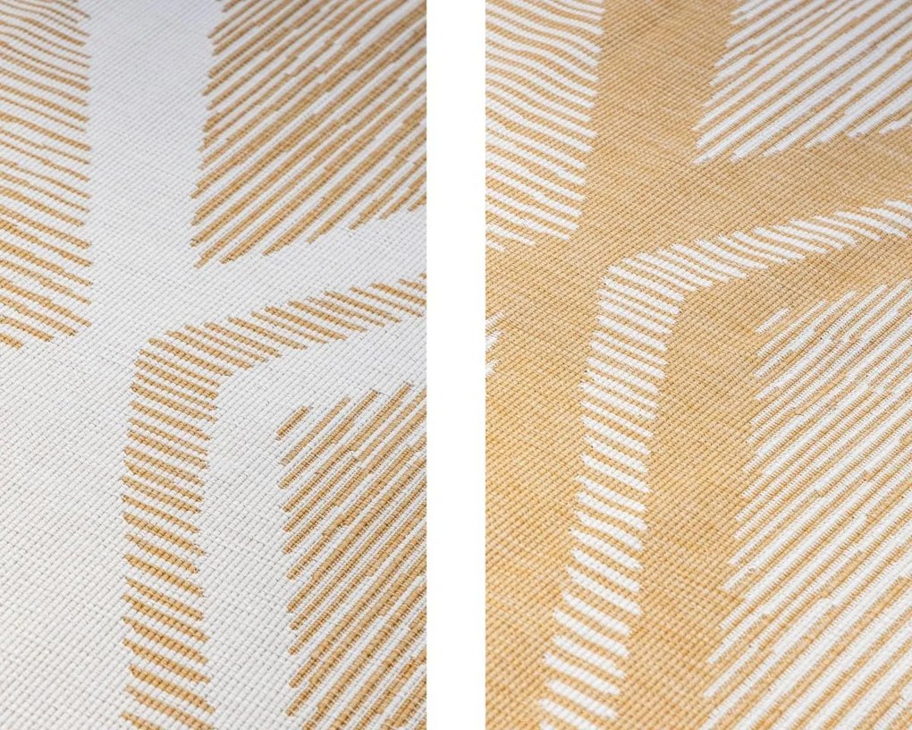 Dywan dwustronny zewnętrzny Gemini romby złoto-kremowy 80 cm x 150 cm