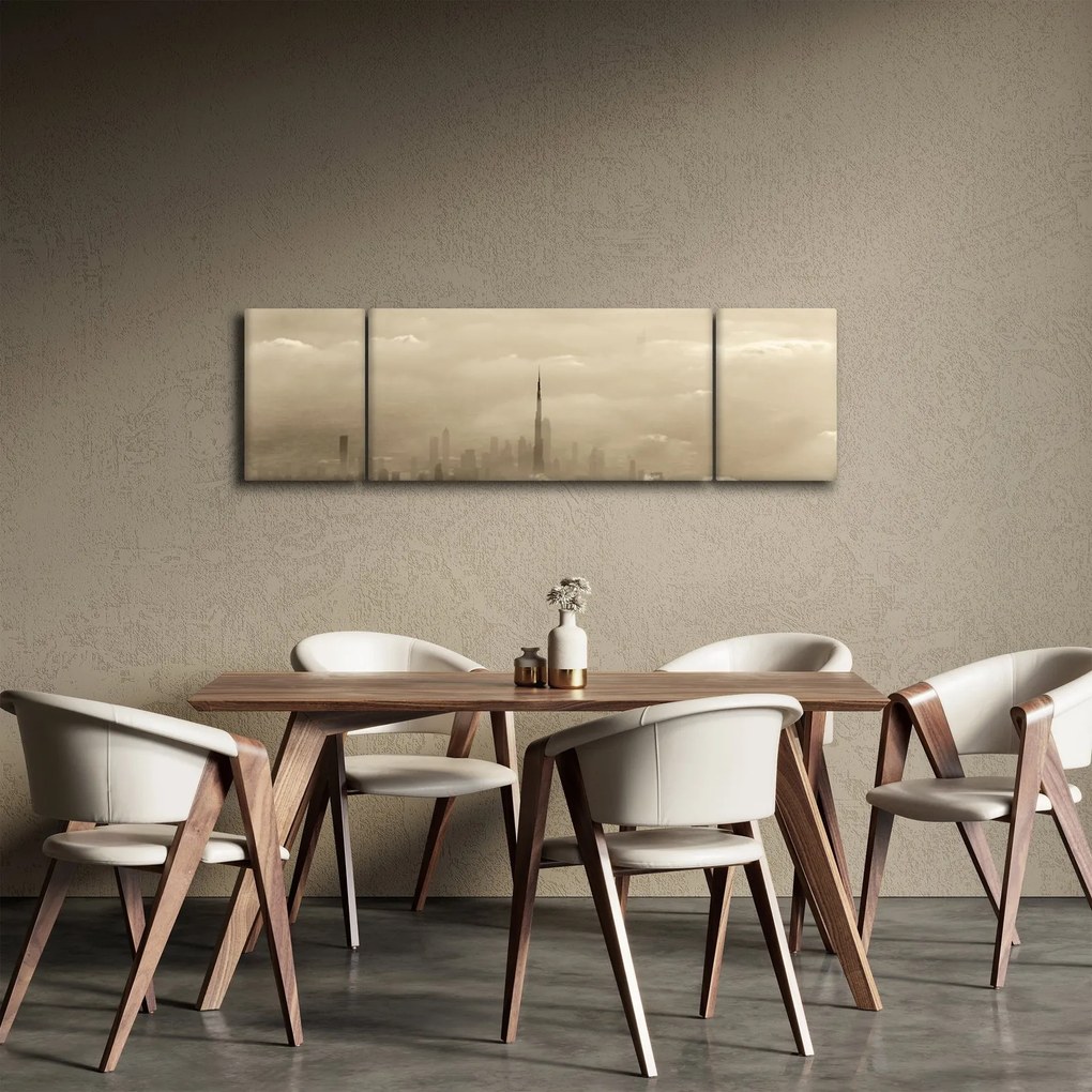 Obraz miasta w chmurach (170x50 cm)