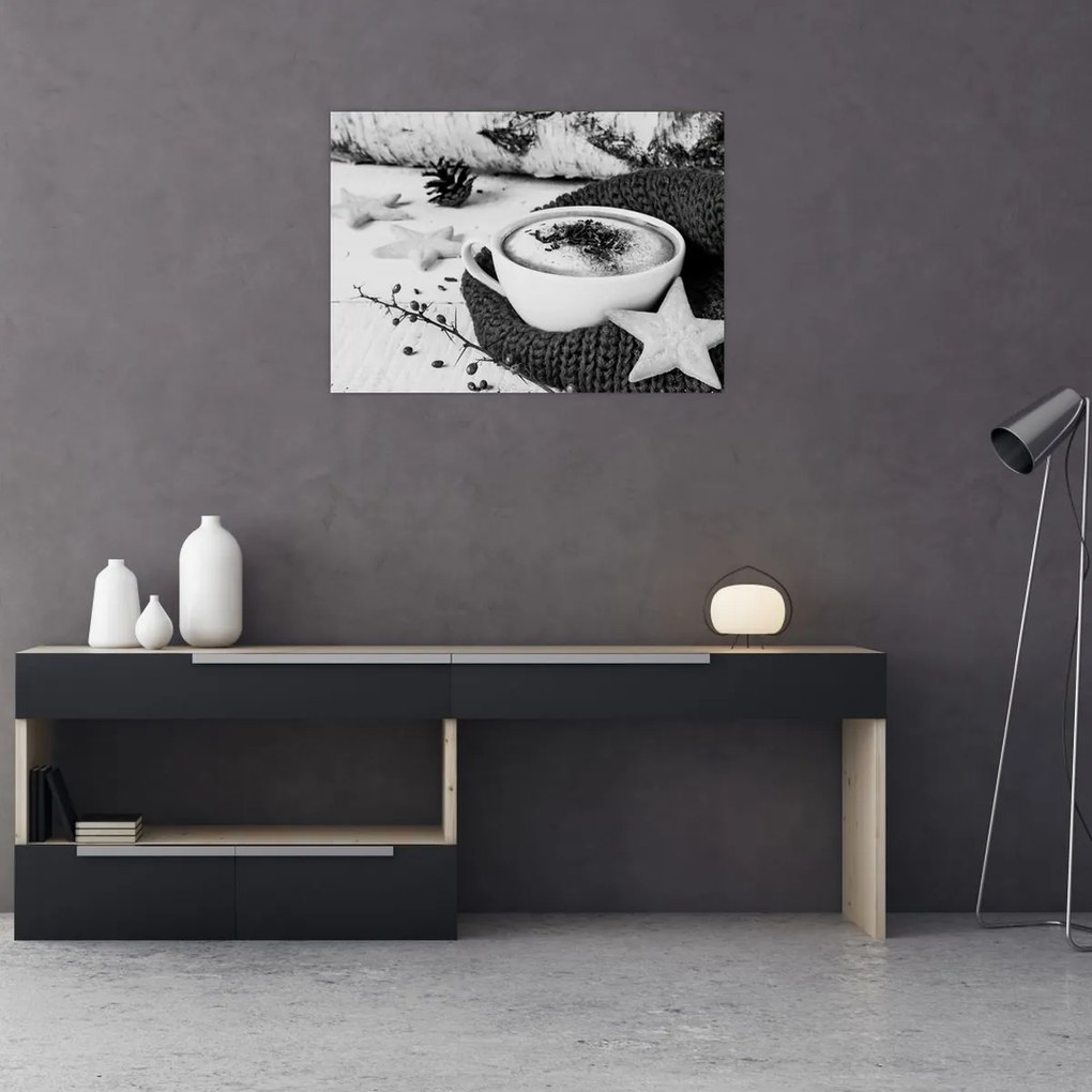Obraz na szkle - Zimowe cappuccino (70x50 cm)