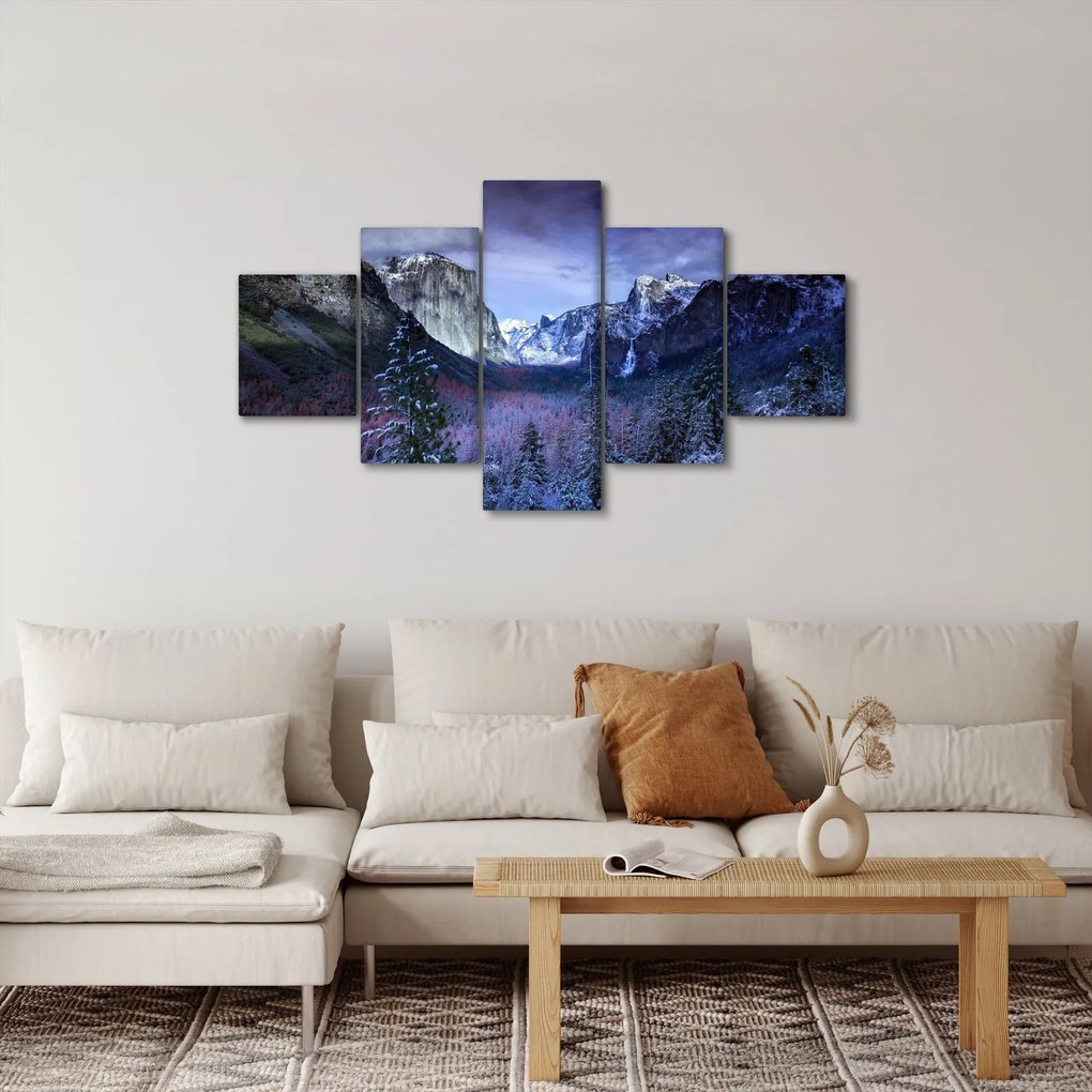 Obraz zimowego górskiego krajobrazu (125x70 cm)