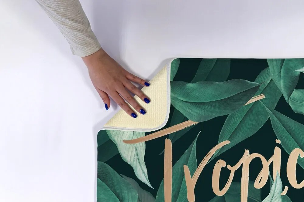 Dywanik łazienkowy antypoślizgowy Dywanik łazienkowy antypoślizgowy tropikalne liście