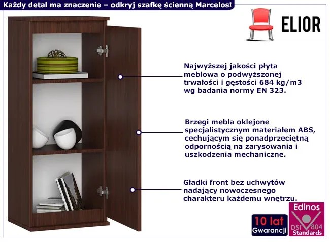 Szafka wisząca w klasycznym stylu wenge - Asteria