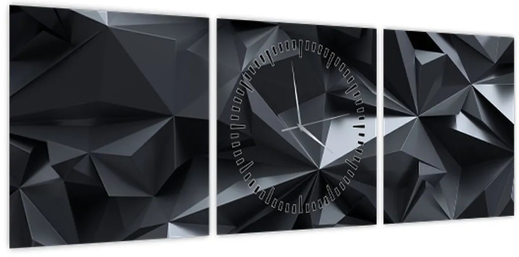 Obraz - Abstrakcja geometryczna (z zegarem) (90x30 cm)