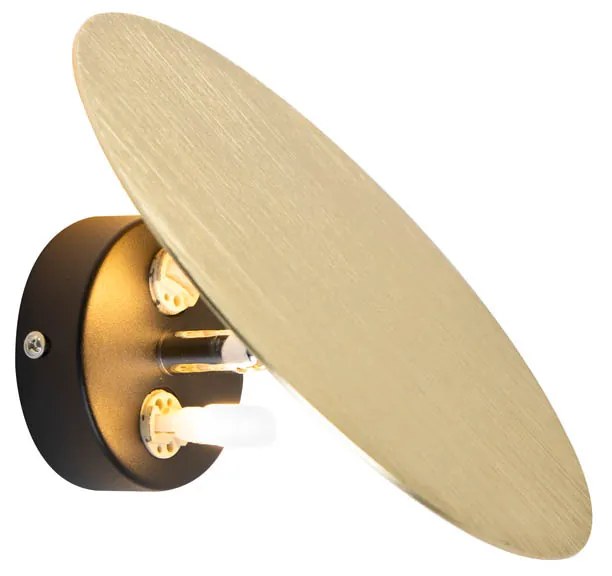 Designerska lampa ścienna okrągła złota - PulleyDesignerski Oswietlenie wewnetrzne