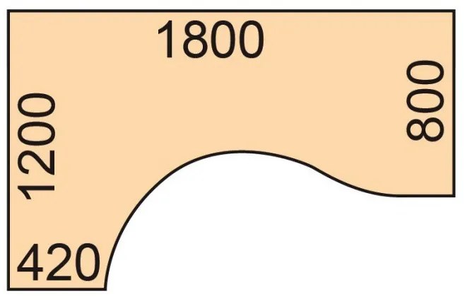 Biurko narożne PRIMO WHITE, 1800 x 1200 mm, lewe, białe