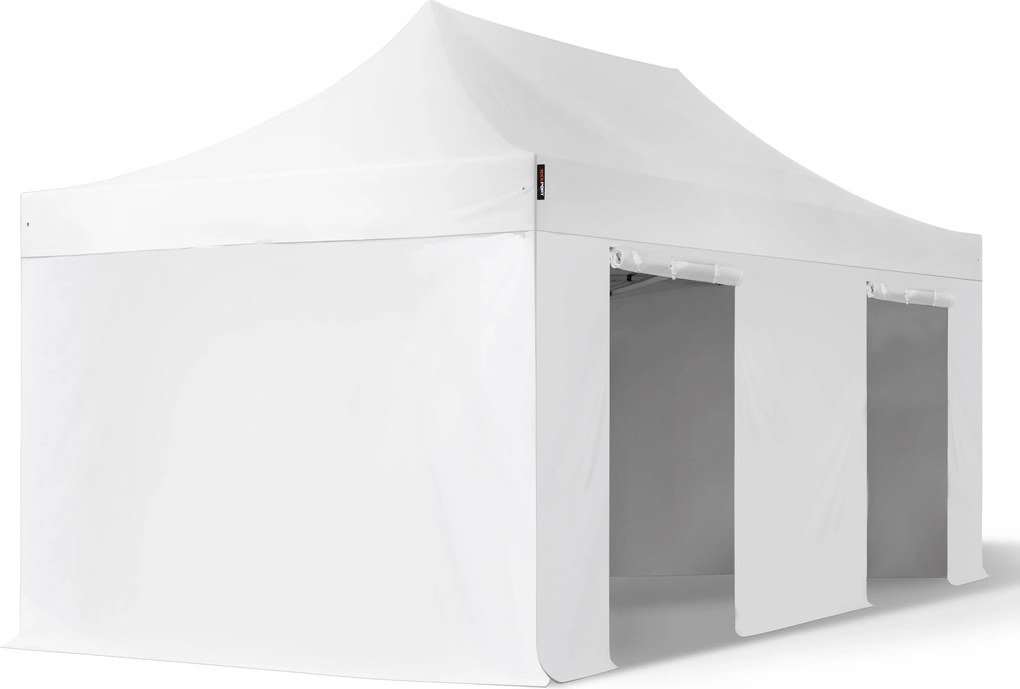 TOOLPORT 3x6 m Namiot Ekspresowy PROFESSIONAL Alu 40 mm, ze ścianami bocznymi, bez okien, biały - (578688)