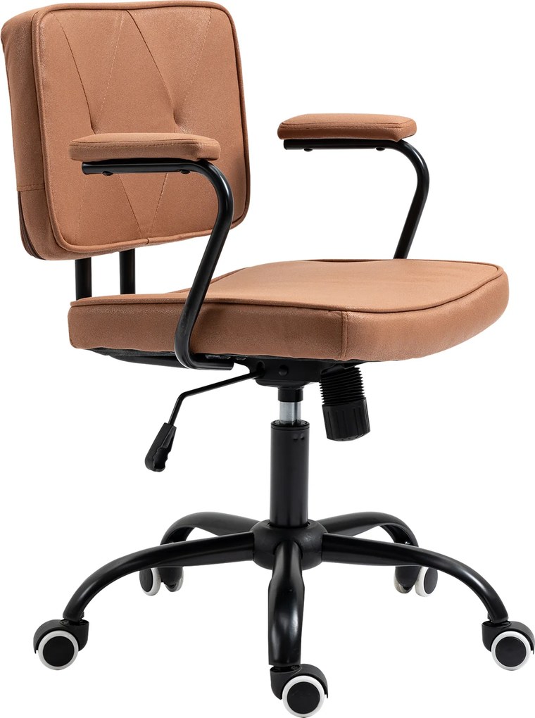 Vinsetto Fotel biurowy obrotowy z kółkami funkcja bujania ergonomiczny brązowy | Aosom PL
