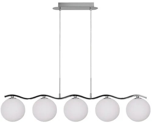 Lampa wisząca, szklane kule - Ramon 5 chrom