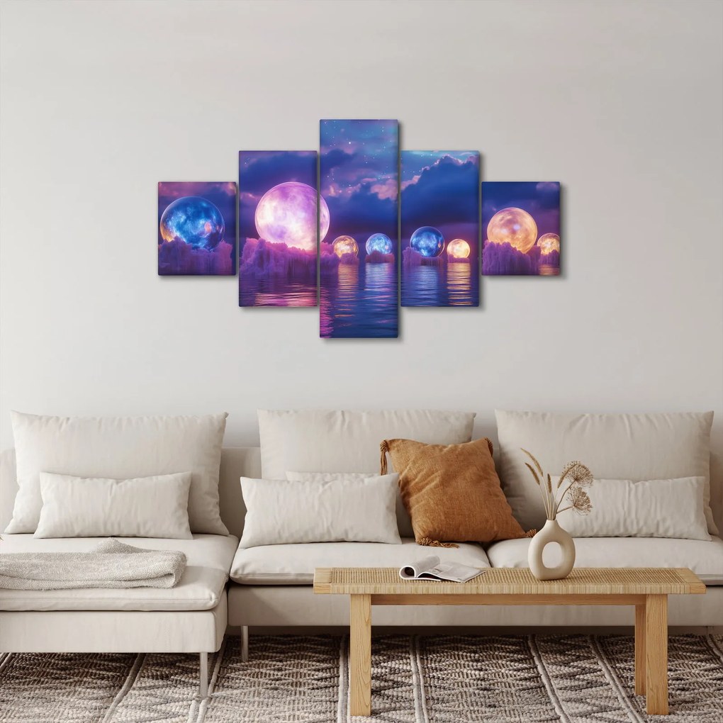 Obraz - Planety na wodzie (125x70 cm)