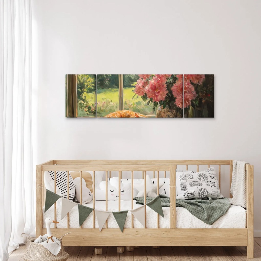 Obraz - Kot na oknie (170x50 cm)