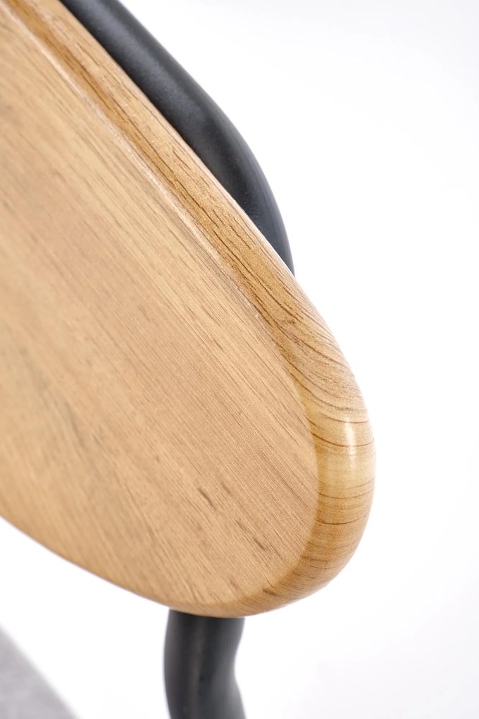 Zestaw stół + 4 krzesła, naturalny / czarny / popielaty DICKY