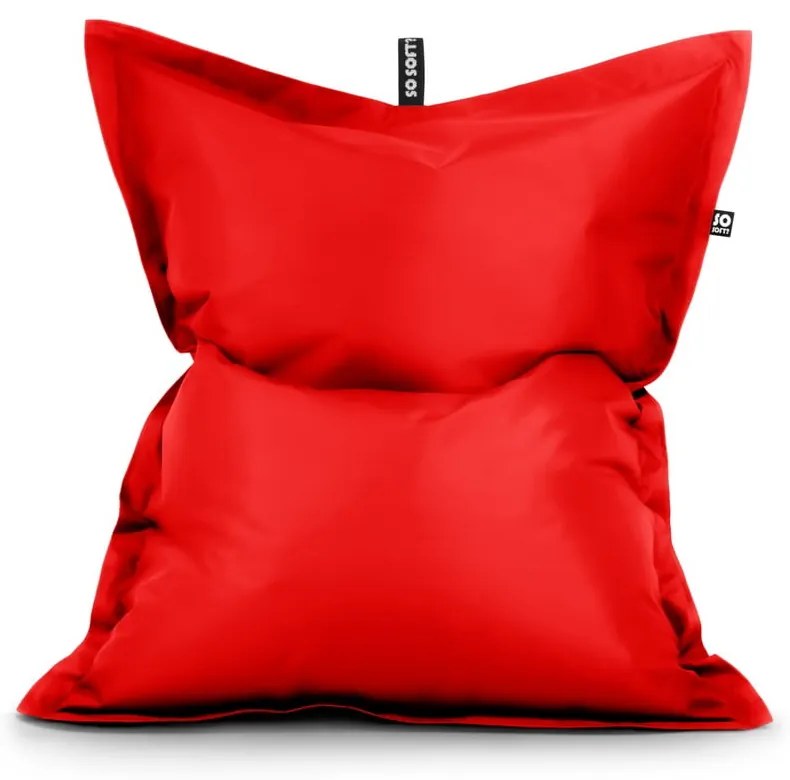 Czerwony worek do siedzenia z imitacji skóry Pad XL – So Soft?