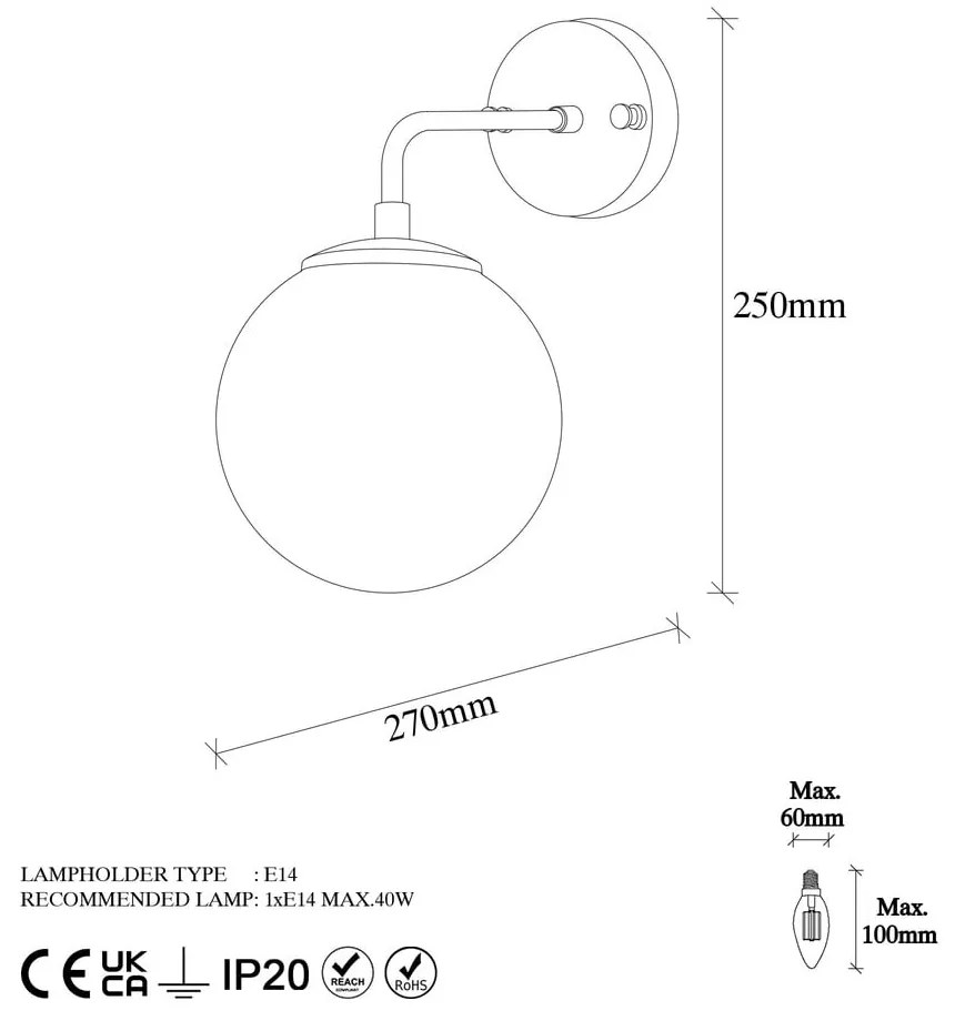 Kinkiet w biało-brązowym kolorze ø 15 cm Viran – Opviq lights