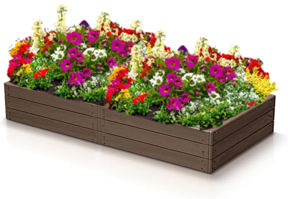 Podwyższona grządka WOODY 149x75,6x25cm, brązowa Prosperplast