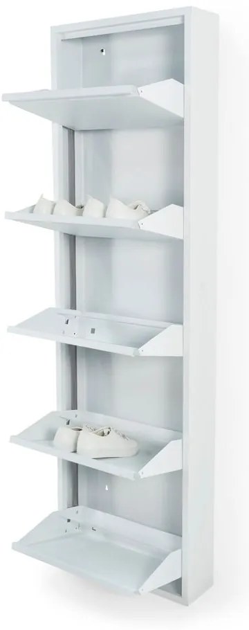 Biała metalowa uchylna szafka na buty 50x169x15 cm Billy – Spinder Design