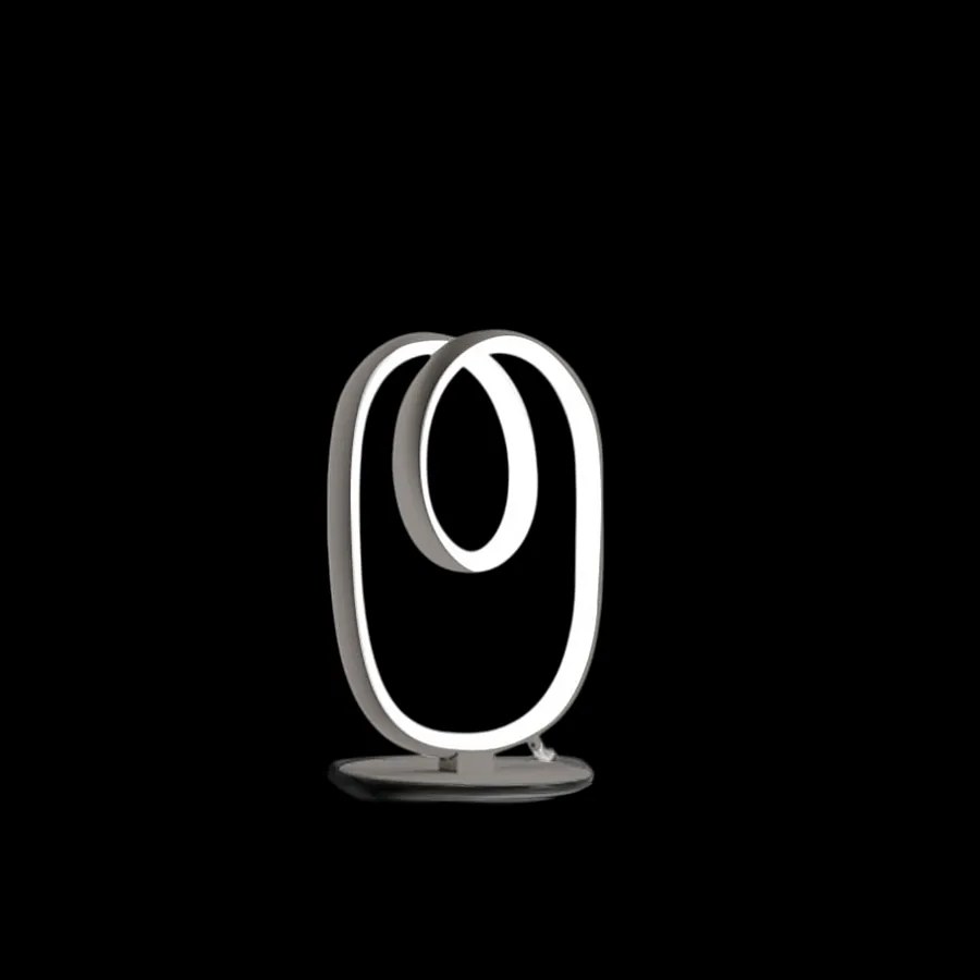 Diva - Nowoczesna lampa stołowa LED z funkcją ściemniania - aluminium tytanowe, dyfuzor silikonowy, ciepłe światło 3000K, 17W