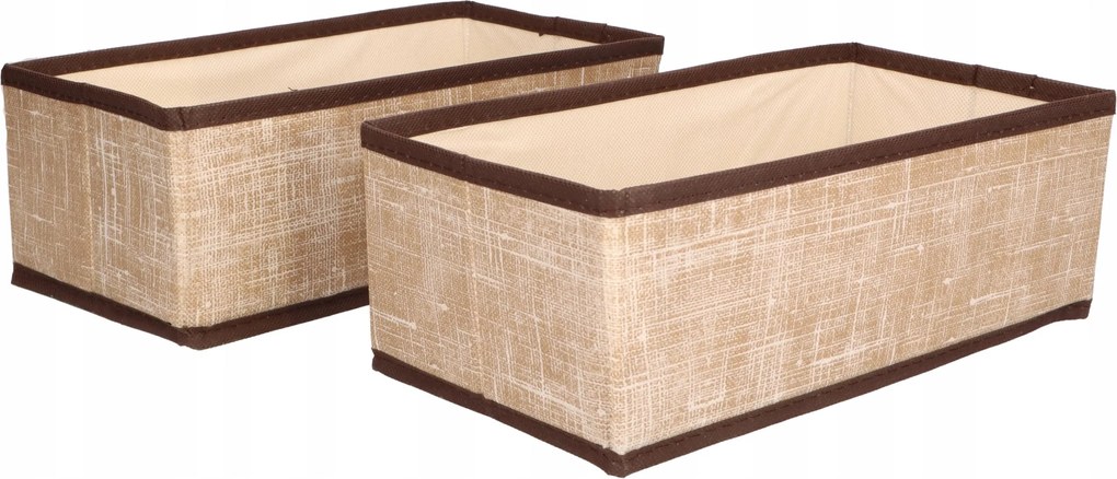 Organizer tekstylny Brązowy 28x14x10 cm komplet 2 sztuk do szafy domu biura