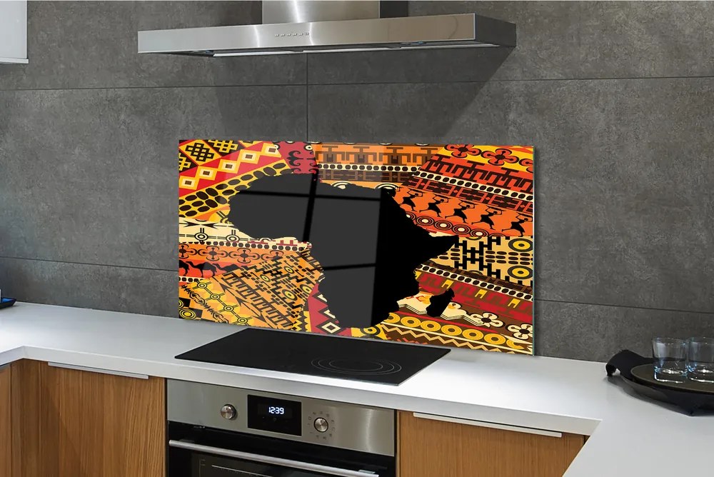 Szklany Panel Mapa Świata w Ozdobne Wzory