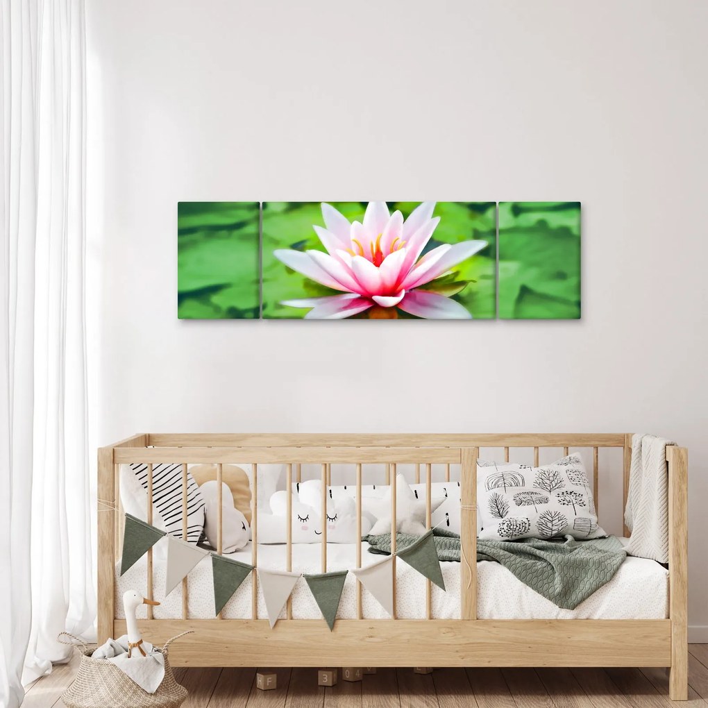 Obraz lilii wodnej na powierzchni (170x50 cm)