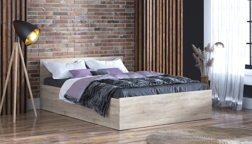 Łóżko 160x200cm z materacem i pojemnikiem na pościel PARTY 1 Wenge
