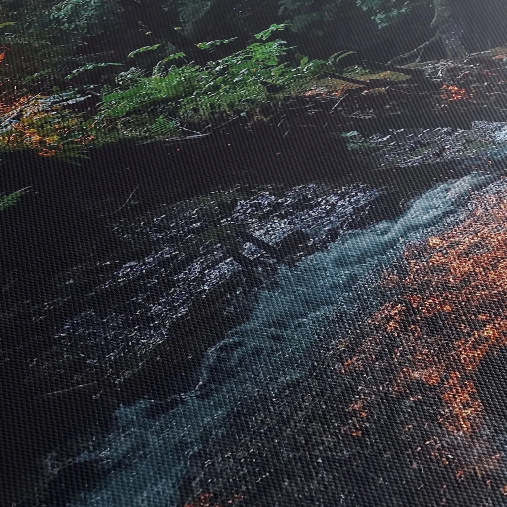 Obraz górskiej rzeki (z zegarem) (90x30 cm)