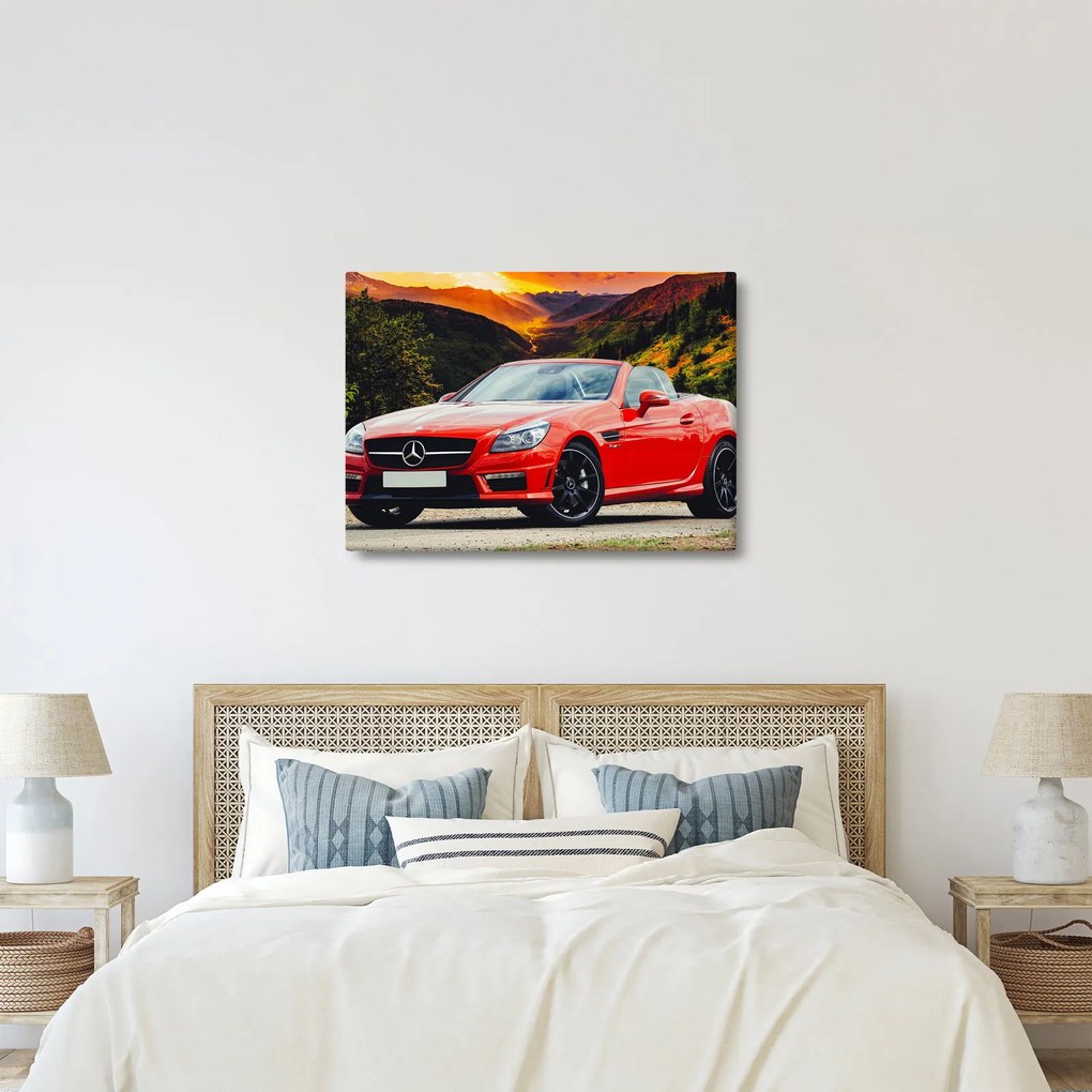 Obraz - czerwony Mercedes (70x50 cm)