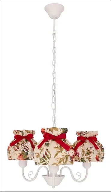 Metalowy żyrandol z 3 kwiatowymi abażurami - Z081 H2-C39