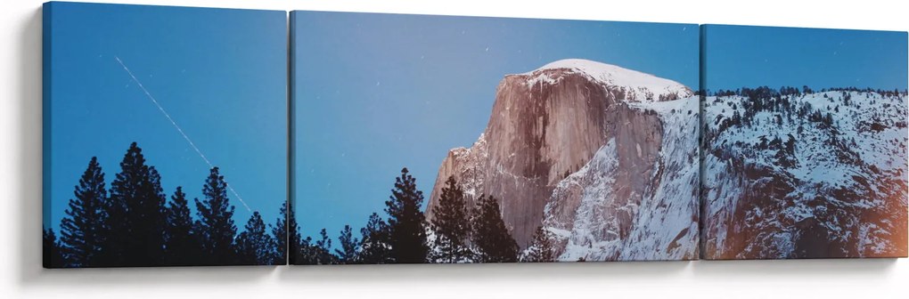 Obraz - Nocny szczyt gór (170x50 cm)