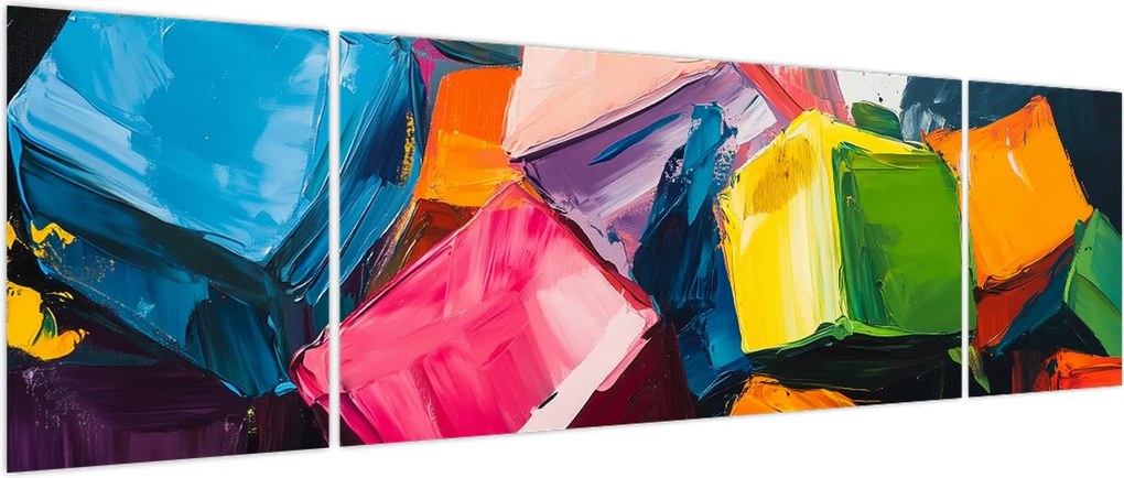 Obraz - Kolorowe kostki (170x50 cm)