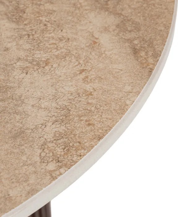 Stolik Kawowy CARTAGENA 80 cm Trawertyn/Orzech Nowoczesny