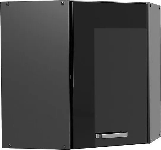 Szafka wisząca narożna czarny wysoki połysk 57x34.1x60 r-line