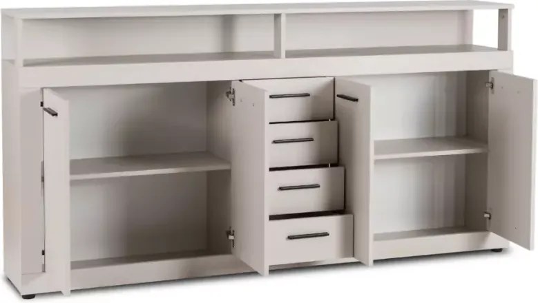 Komoda Meshmatics z szufladami i otwartymi wnękami 190cm – elegancka i pojemna