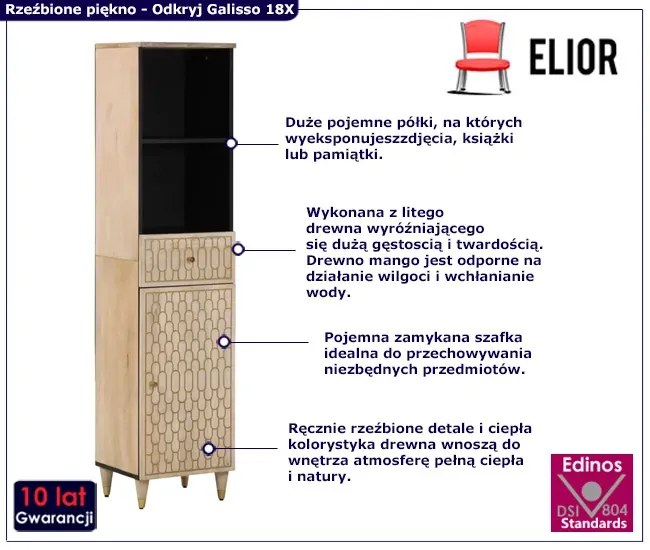 Wysoka komoda z półkami - Nolen 18X