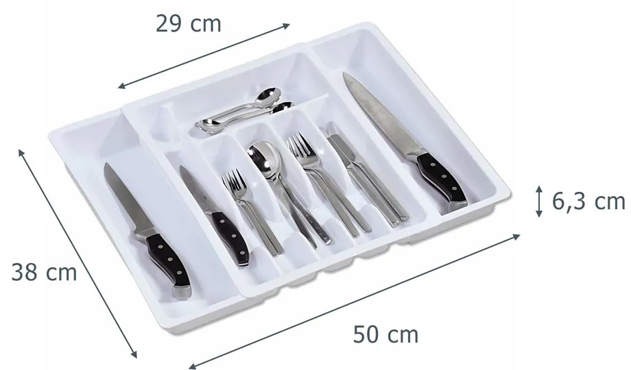 Wkład na sztućce do szuflady, 29-50 cm, KESPER