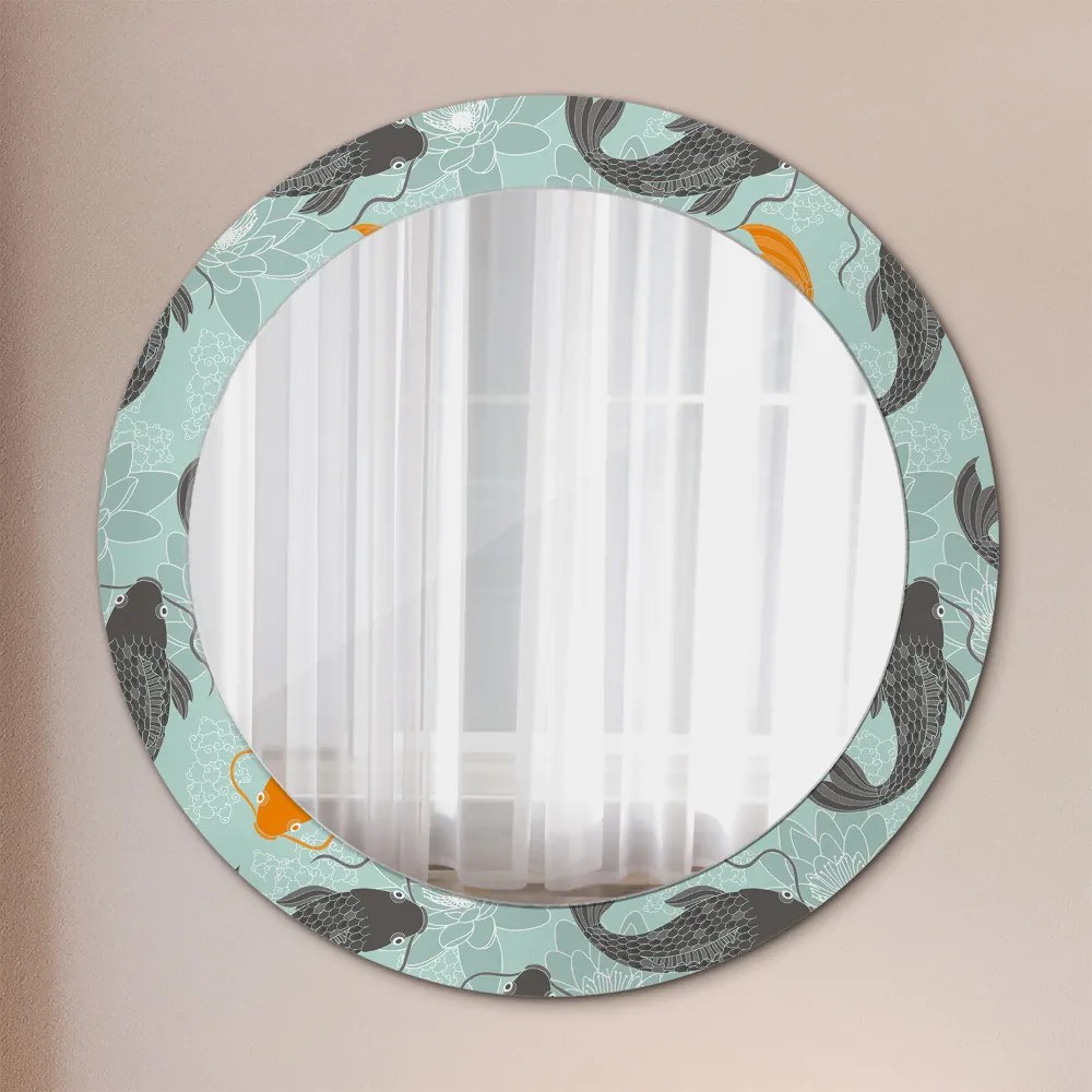 Lustro z nadrukiem okrągłe Chiński karp