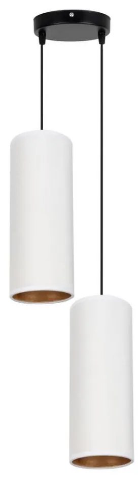 Lampa wisząca AVALO 2xE27/60W/230V pr. 20 cm biała/miedziana