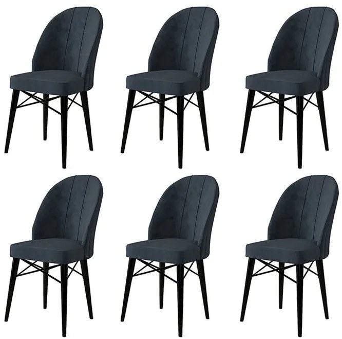 Zestaw krzeseł do jadalni Ritim Anthracite and Black, 6 szt.