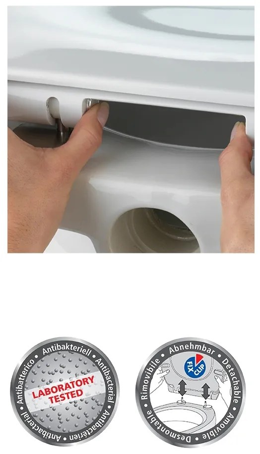 Deska sedesowa wolnoopadająca Premium, Fix-Clip materiał Duroplast, WENKO